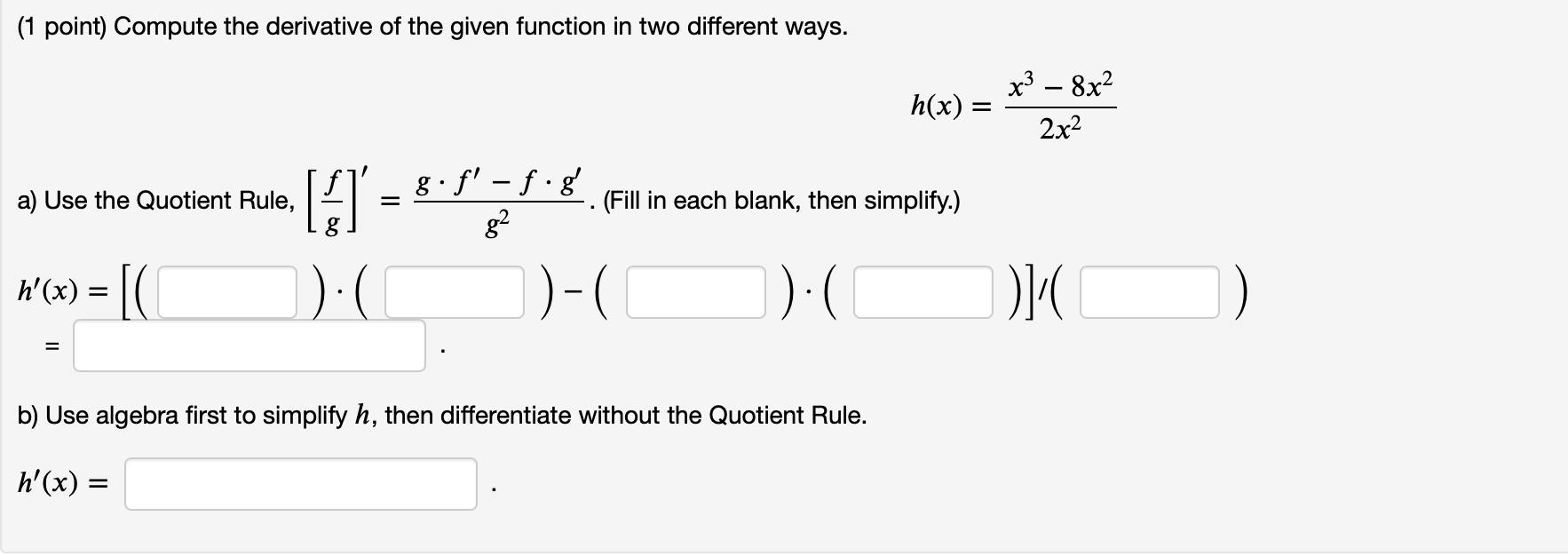 Solved 1 Point Let F And G Be The Functions Defined By Chegg Com