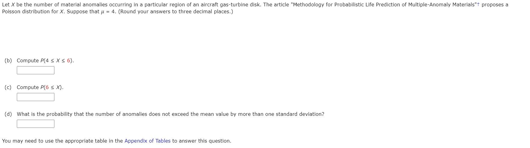 Solved Let X be the number of material anomalies occurring | Chegg.com