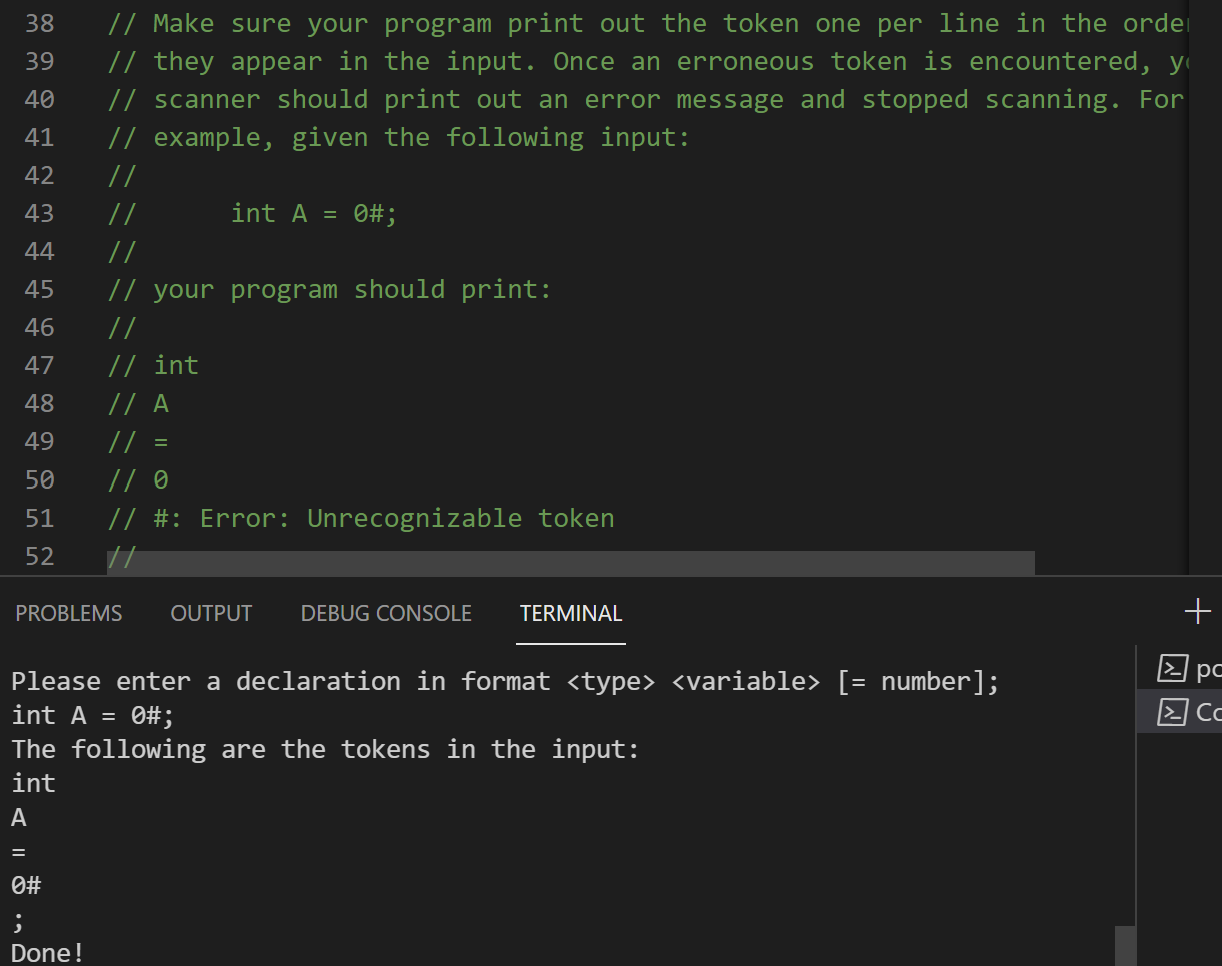 Solved 38 39 40 41 42 43 44 45 // Make sure your program | Chegg.com