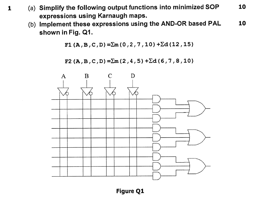 Solved (a) Simplify the following output functions into | Chegg.com