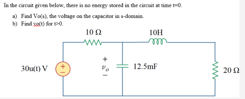 Solved In the circuit given below, there is no energy stored | Chegg.com