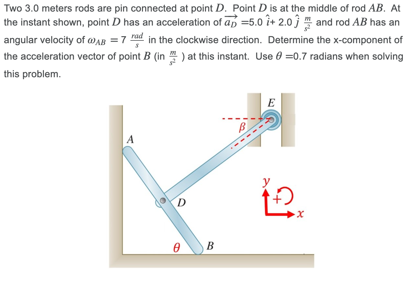 Solved Two 3.0 Meters Rods Are Pin Connected At Point D. | Chegg.com