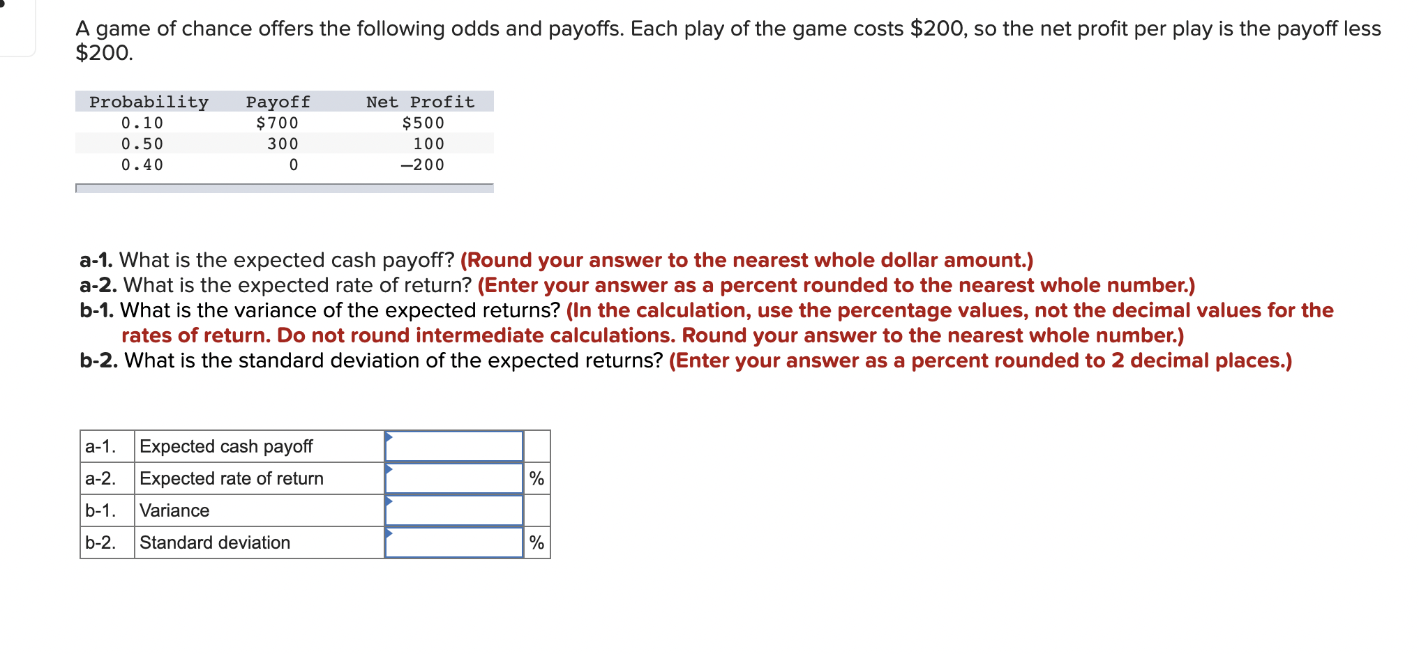 Solved A game of chance offers the following odds and | Chegg.com