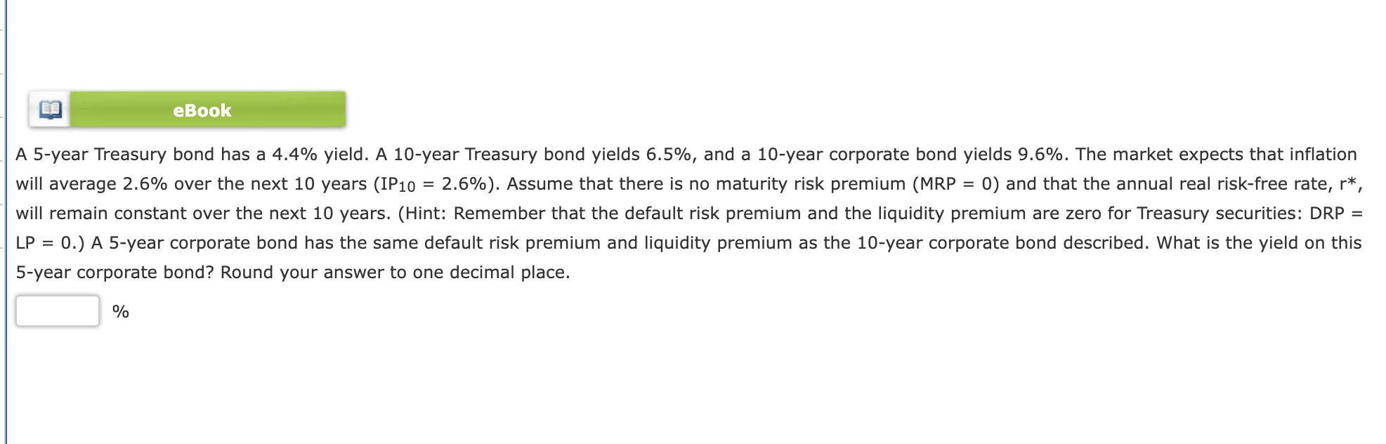 Solved a 5 year treasury bond has a 4 4 yield a 10 year chegg