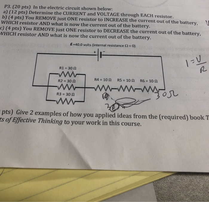 Solved P3. (20 pts) In the electric circuit shown below: a) | Chegg.com