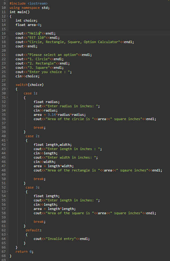 Solved 30 9 #include 10 using namespace std; 11 int main() | Chegg.com