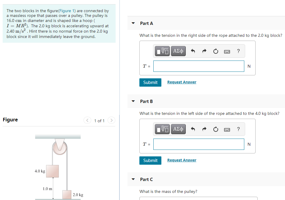 Solved The Two Blocks In The Figure(Figure 1) Are Connected | Chegg.com ...