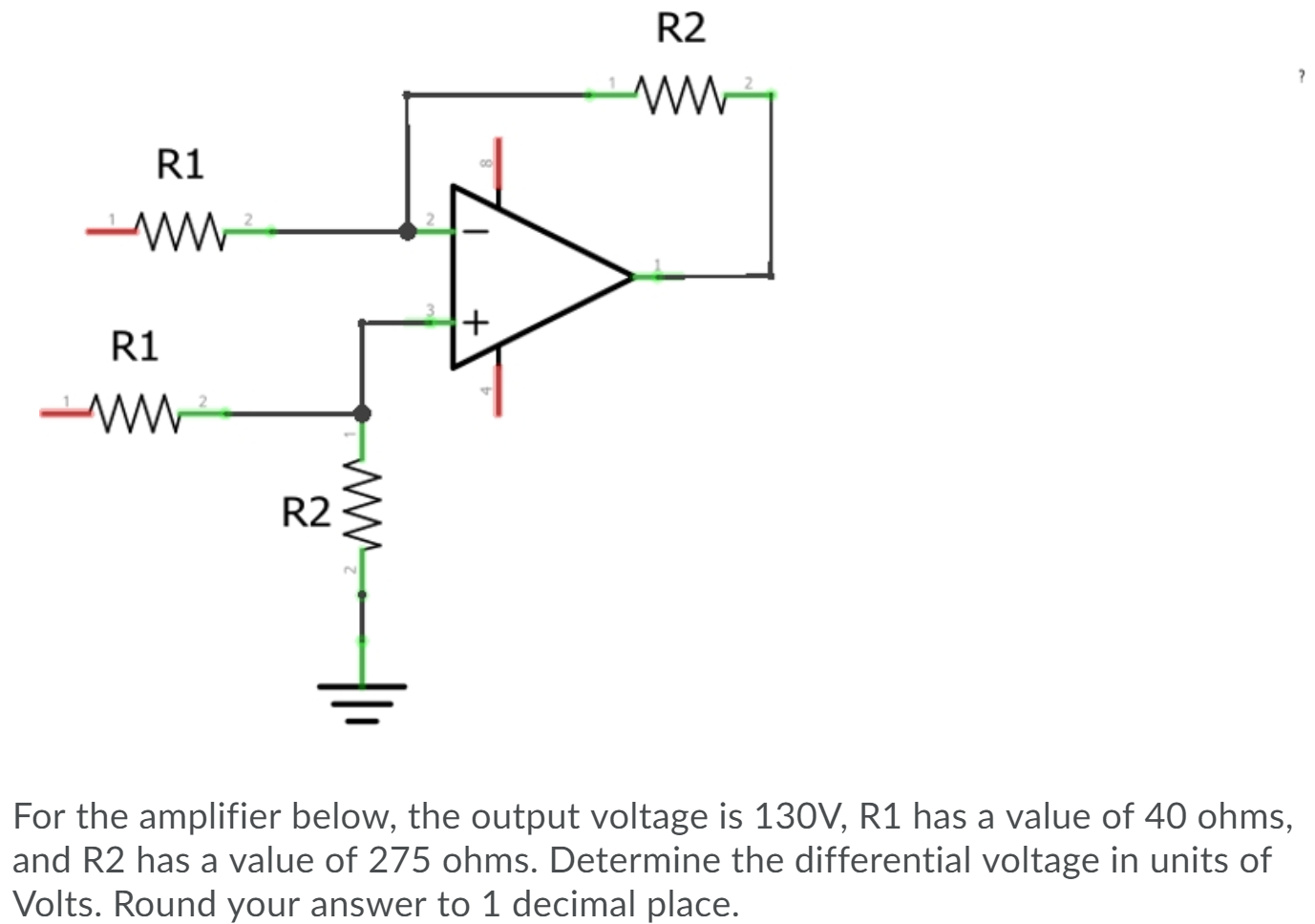 R2 R1 Solved R2 R1 WWW + R1 R2 For the amplifier below, the output | Chegg.com