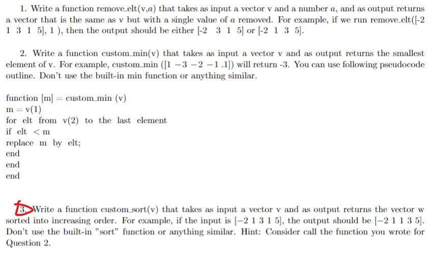 Solved Write the following function files in Matlab. To | Chegg.com