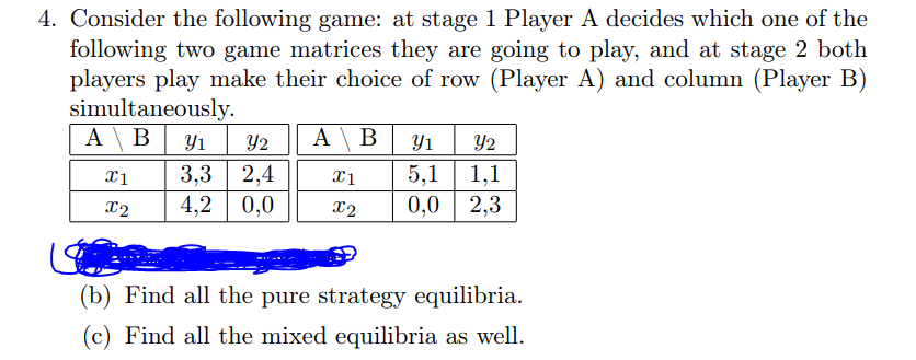 Solved Consider the following game: at stage 1 Player A | Chegg.com