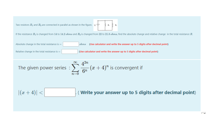 Solved Two resistors R, and R, are connected in parallel as | Chegg.com