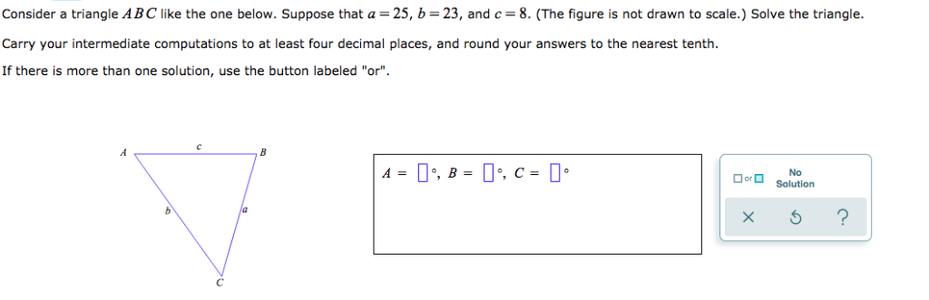 Solved Consider a triangle ABC like the one below. Suppose | Chegg.com