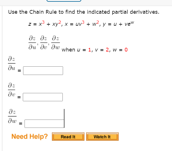 Solved Use the Chain Rule to find the indicated partial | Chegg.com