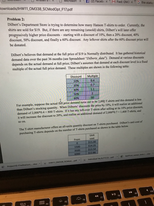 Solved ownloads/IHW11 0M338 SCModOpt F17.pdf Problem 2: | Chegg.com