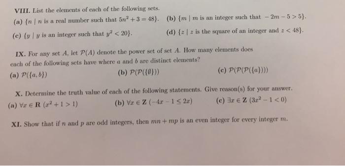 Solved List the elements of each of the following sets (a) | Chegg.com