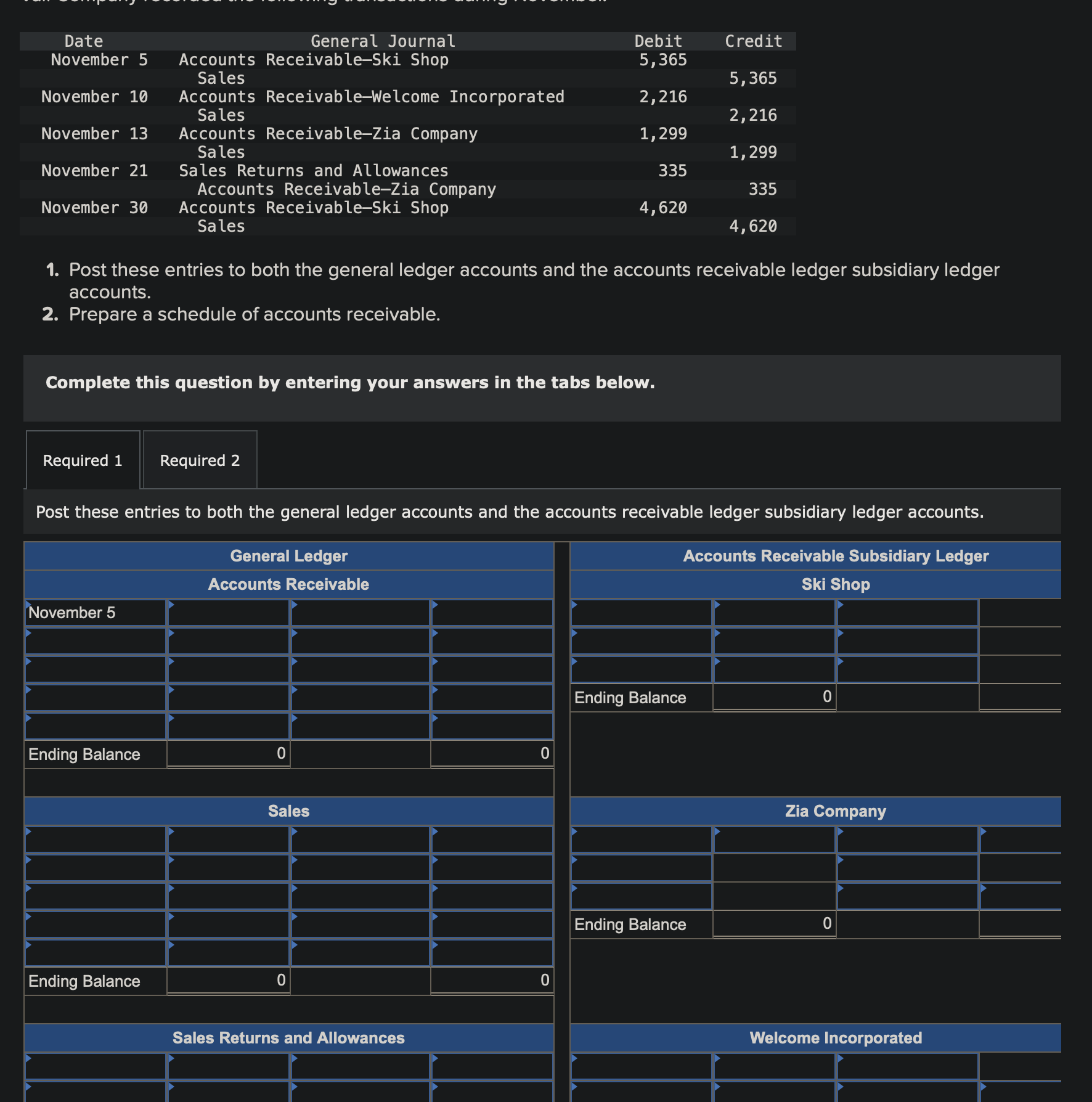 accounts receivable journal entries general ledger