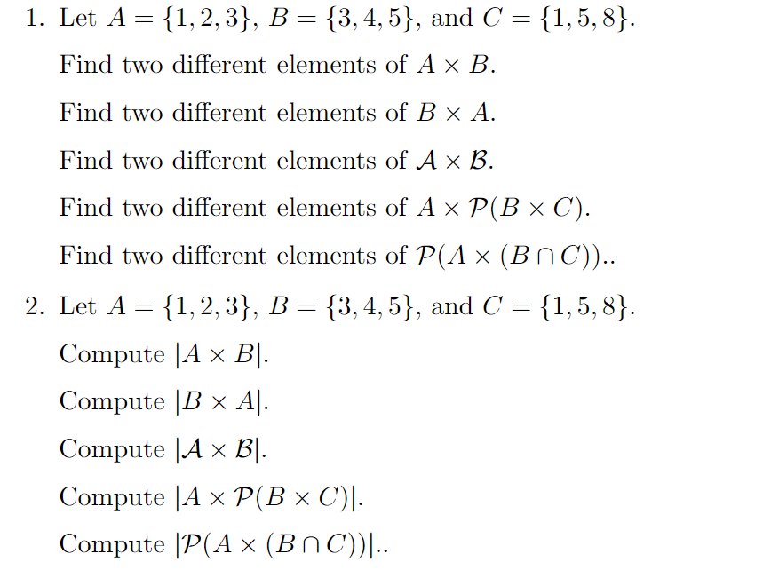 Solved 1 Let A 1 2 3 B 3 4 5 And C 1 5 8 Find Two Chegg