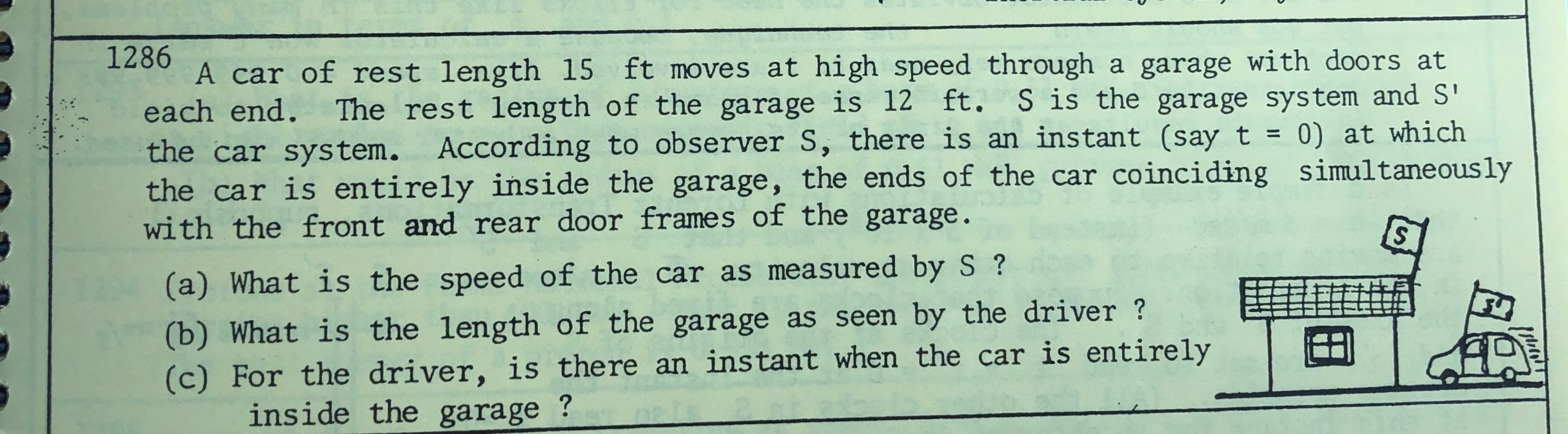 Solved 1286 A Car Of Rest Length 15 Ft Moves At High Spee