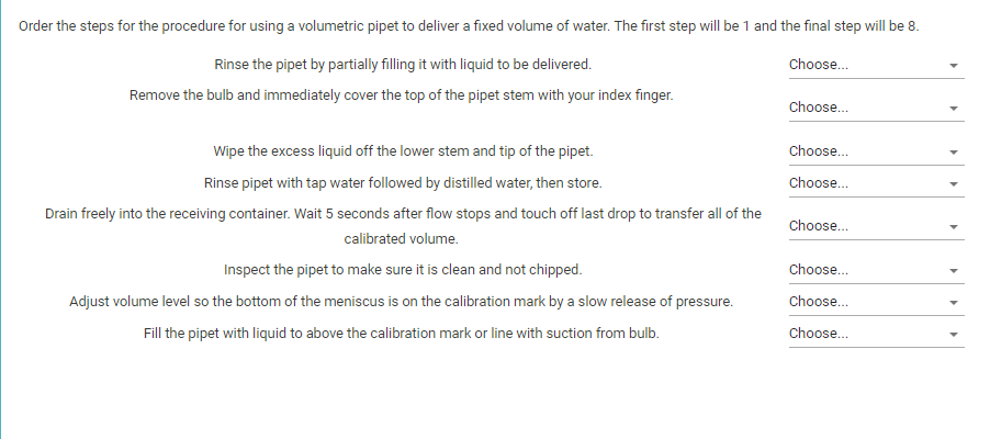 Solved Order the steps for the procedure for using a | Chegg.com