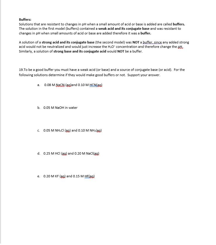 Solved Buffers Solutions that are resistant to changes in