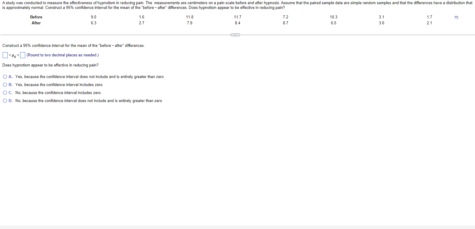 Solved Construct a 95% confidence interval for the mean of | Chegg.com
