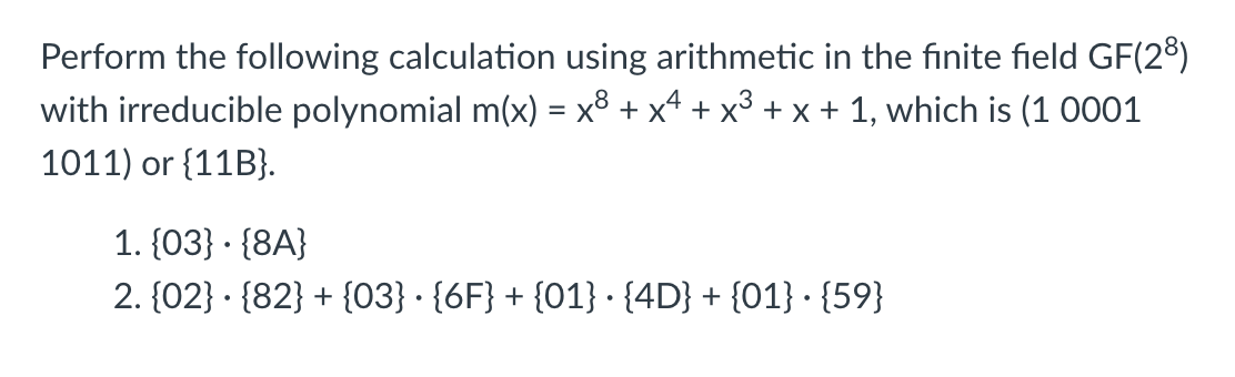 Solved Perform the following calculation using arithmetic in | Chegg.com