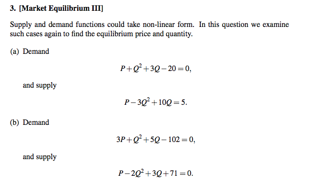 solved: question 16 equilibrium quantity must decrease... Solved 3. [Market Equilibrium IIII Supply and demand | Chegg.com