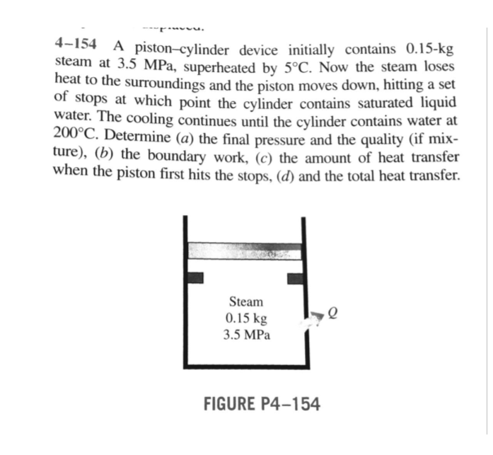 Solved 4154 A pistoncylinder device initially contains