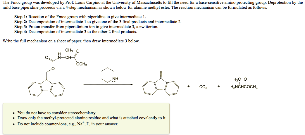 Solved The Fmoc Group Was Developed By Prof. Louis Carpino 