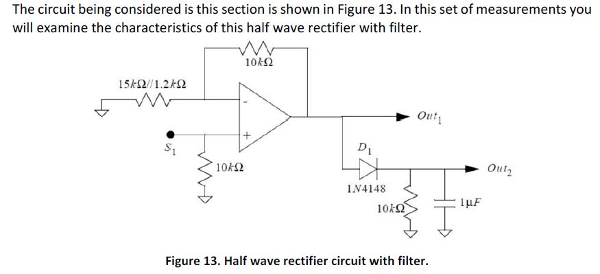 Solved TASK 3 For the half wave rectifier circuit in Figure | Chegg.com