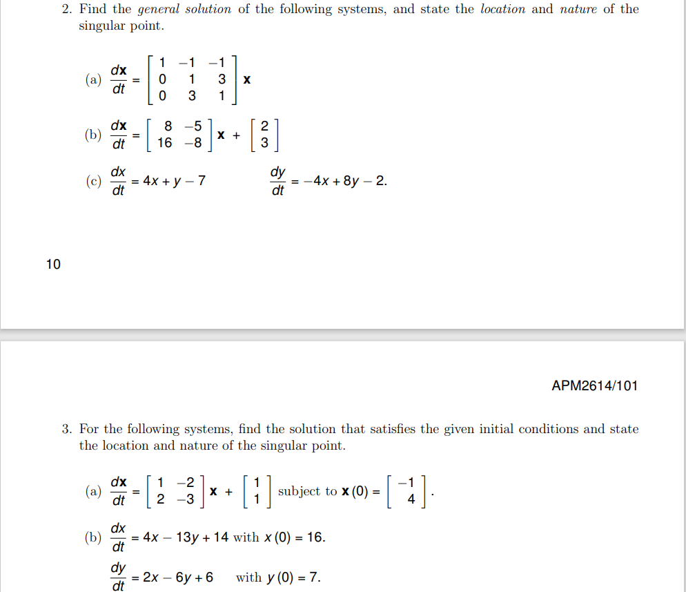 Solved 2. Find the general solution of the following | Chegg.com