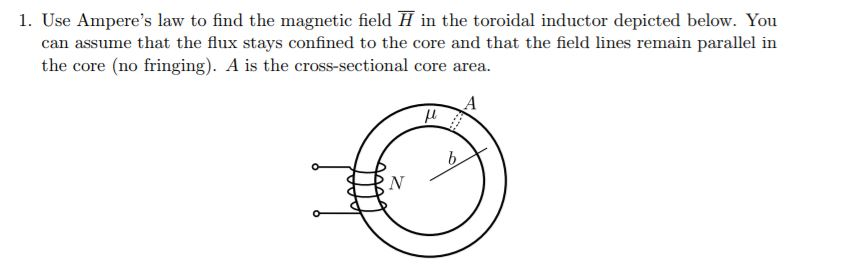 Solved 1. Use Ampere's law to find the magnetic field Π in | Chegg.com