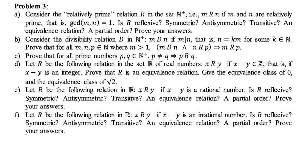 Solved Problem 3: a) Consider the “relatively prime” | Chegg.com