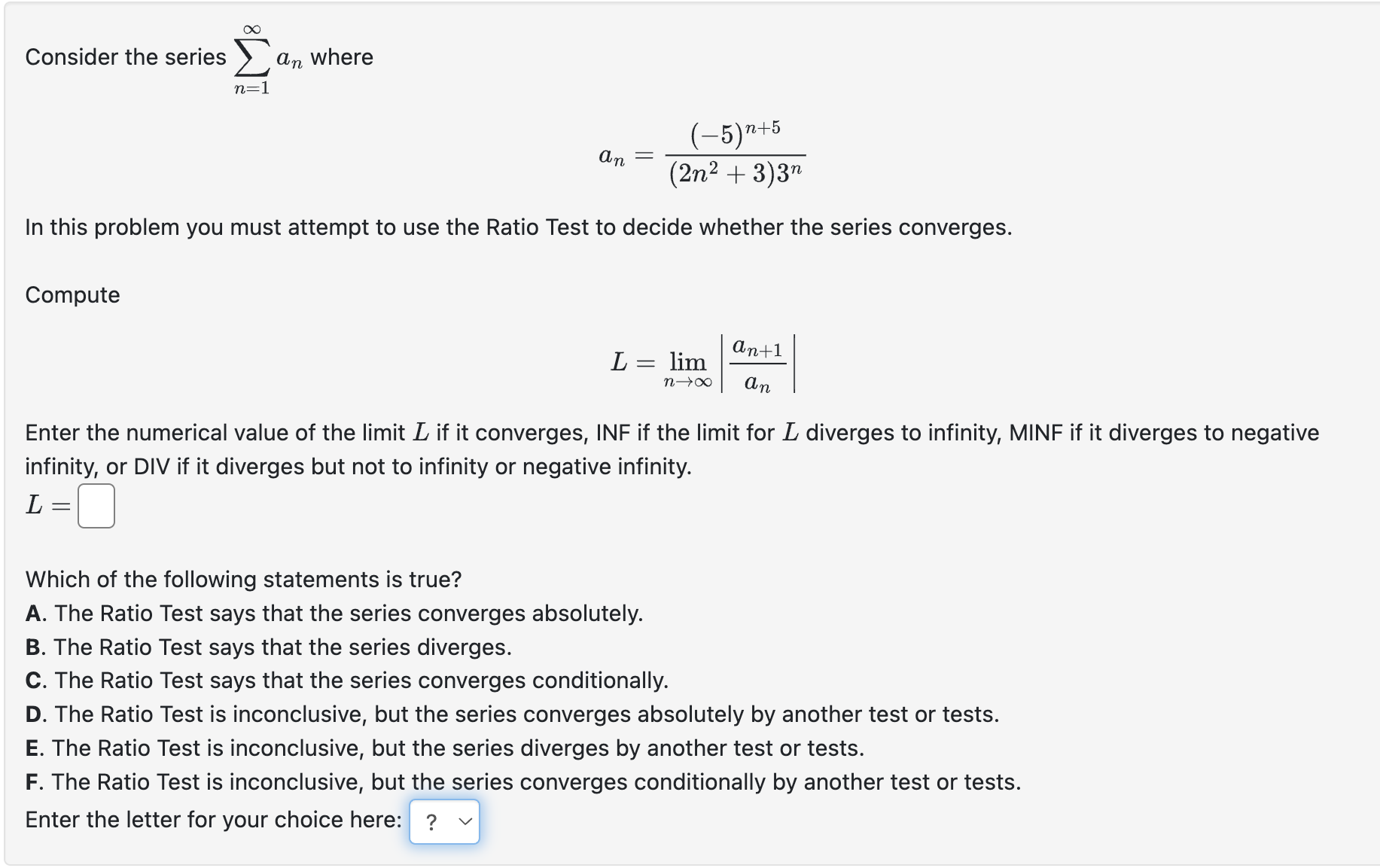 solved-consider-the-series-n-1-an-where-an-2n2-3-3n-5-n-5-chegg