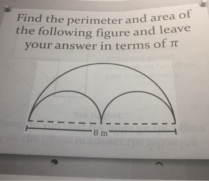 Solved Find The Perimeter And Area Of The Following Figure | Chegg.com