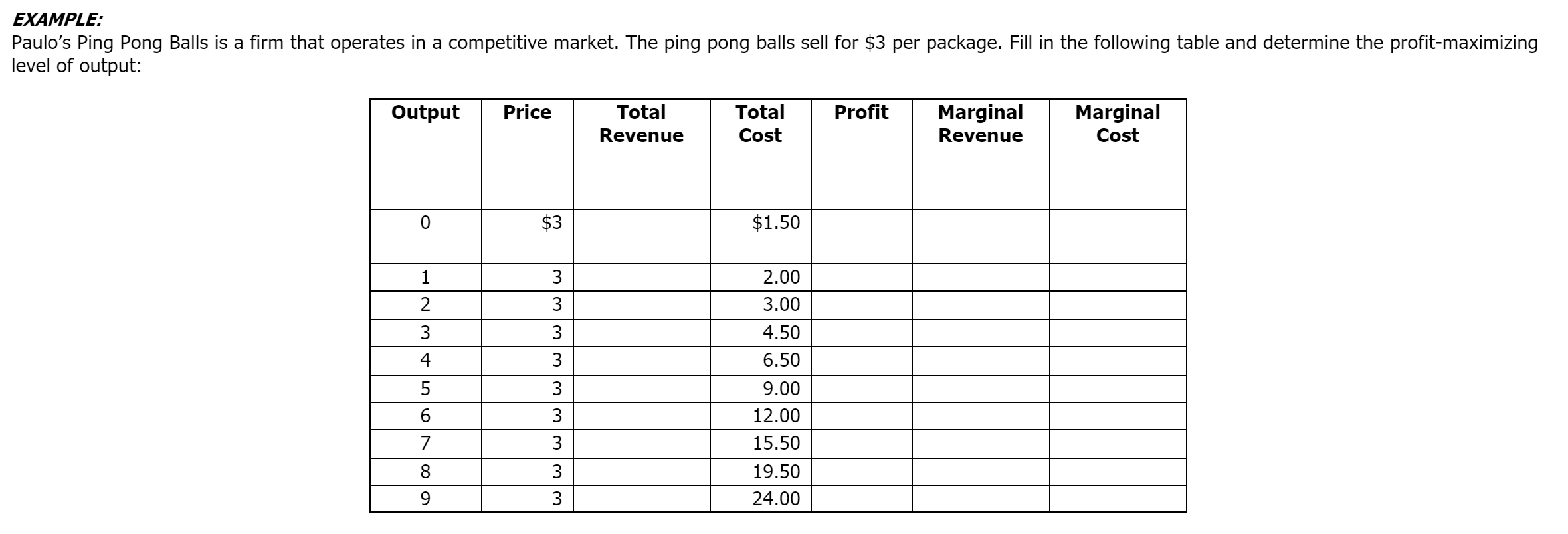 Solved EXAMPLE: Paulo's Ping Pong Balls is a firm that | Chegg.com