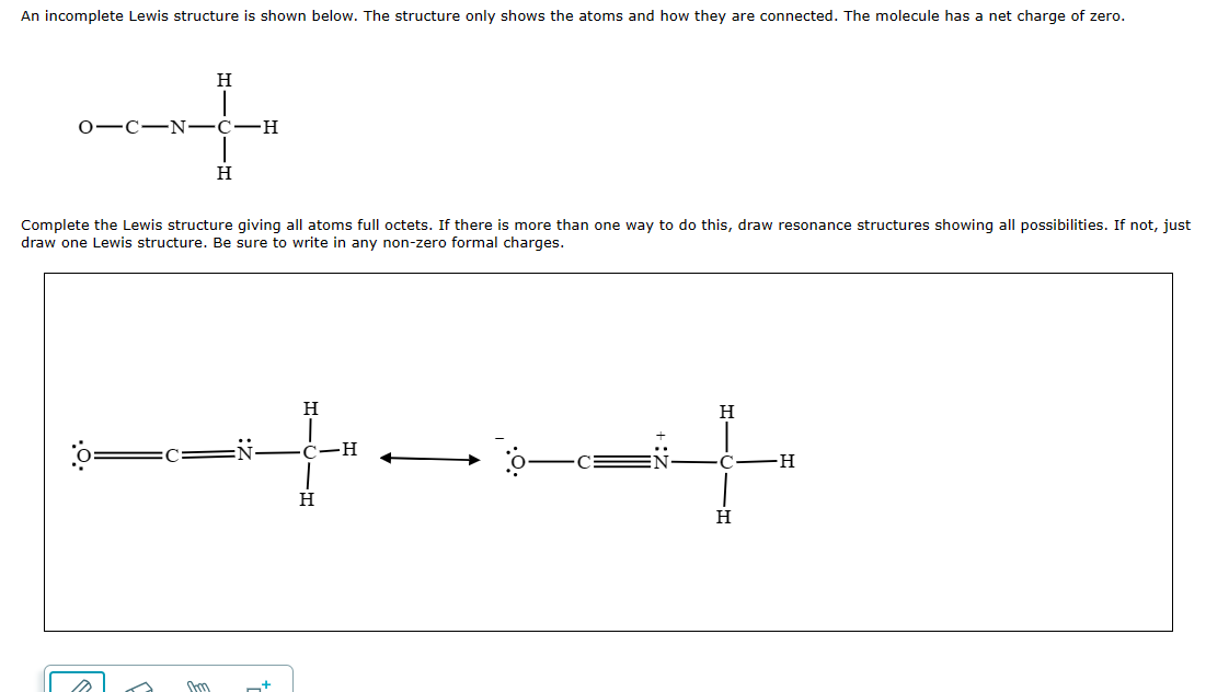 Solved An incomplete Lewis structure is shown below. The | Chegg.com