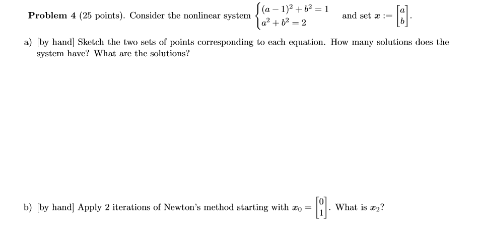 Solved Problem 4 (25 points). Consider the nonlinear system | Chegg.com