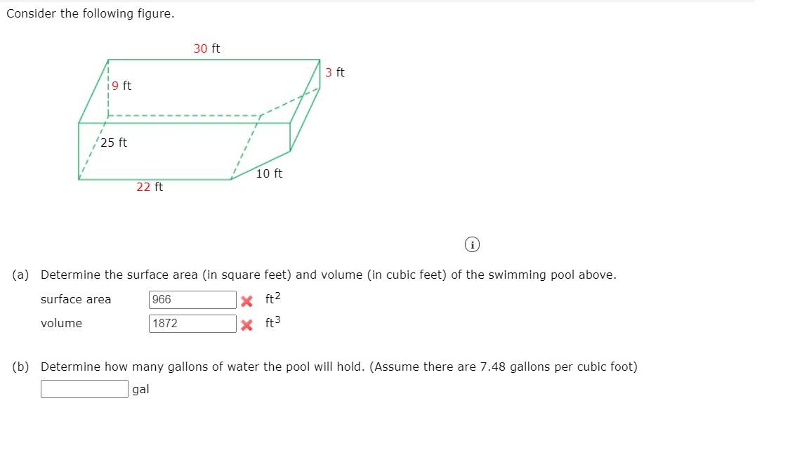 Solved Consider the following figure. 30 ft 3 ft 19 ft 25 ft 