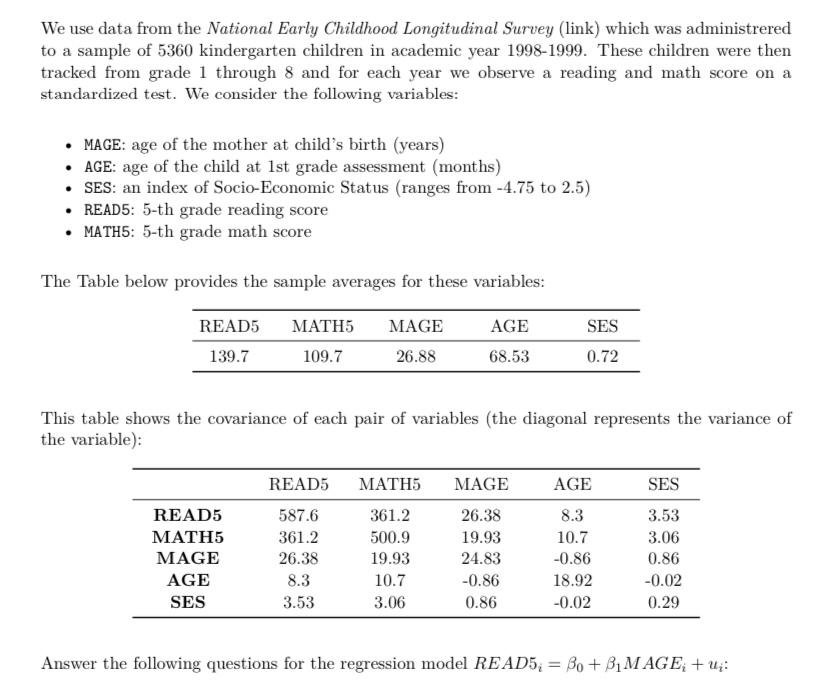We use data from the National Early | Chegg.com