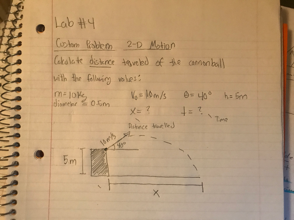 Solved Calculate the distance traveled of the cannonball
