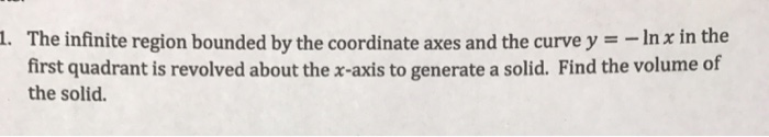 Solved The infinite region bounded by the coordinate axes | Chegg.com