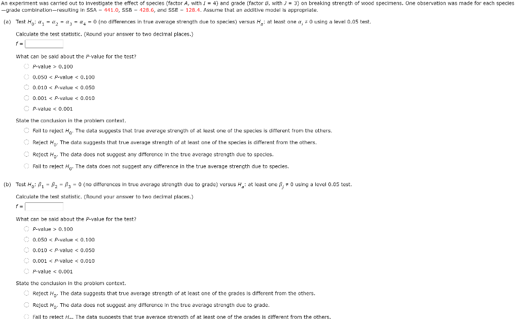 Solved An experiment was carried out to Investigate the