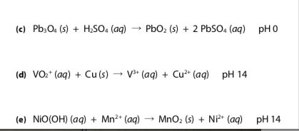 Solved (c) Pb3O4(s) + H2SO4 (aq) PbO2 (s) + 2 PbSO4 (aq) PHO | Chegg.com