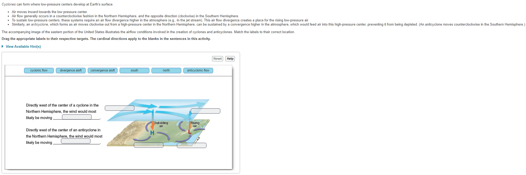 Solved Cyclones can form where lowpressure centers develop