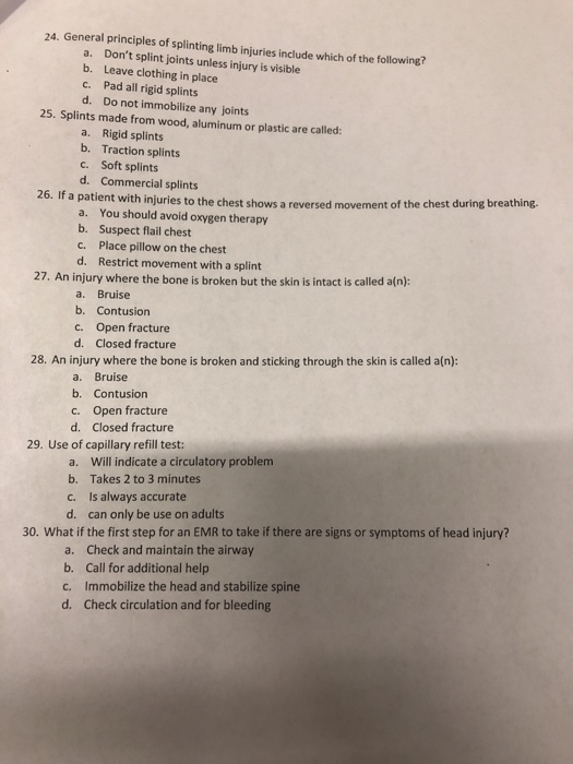 Solved 1. What is the most common cause of death in trauma | Chegg.com