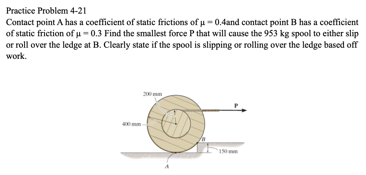 Solved Practice Problem 4-21 Contact point A has a | Chegg.com