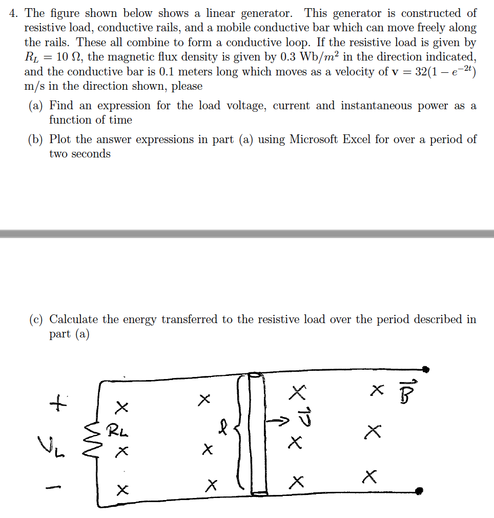 Solved 4. The figure shown below shows a linear generator. | Chegg.com