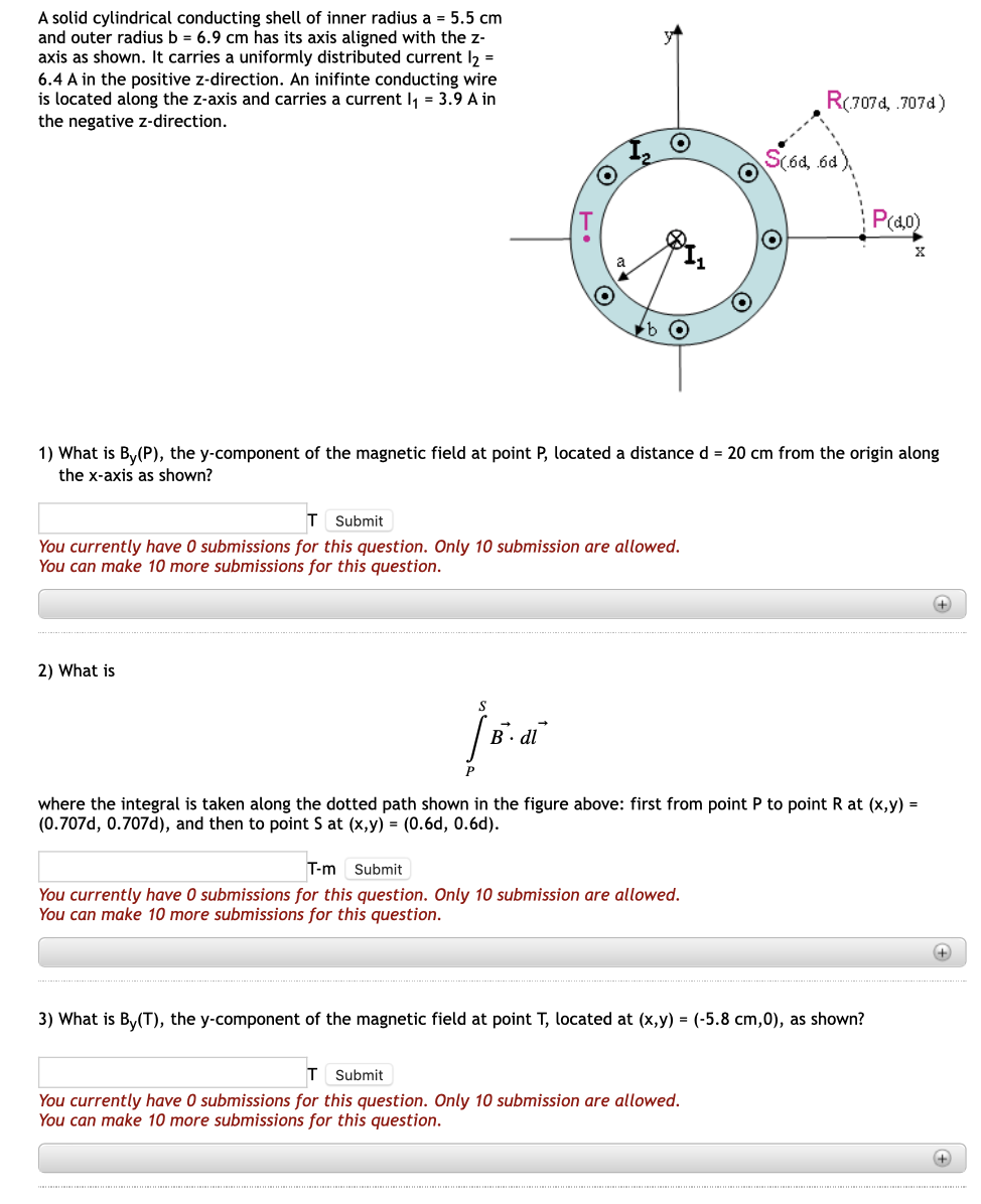 Solved A Solid Cylindrical Conducting Shell Of Inner Radius | Chegg.com