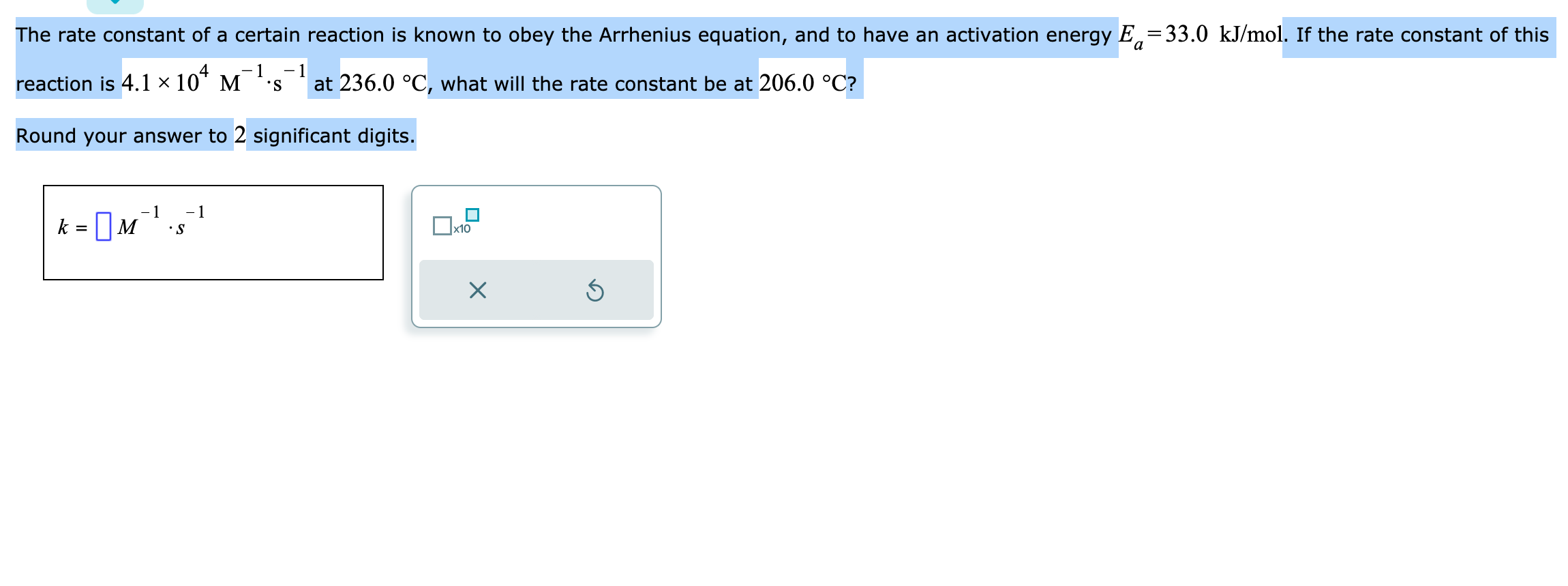 Solved The rate constant of a certain reaction is known to | Chegg.com